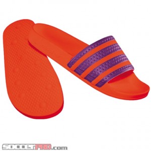 orange adidas sandals
