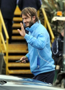 Homeless Looking Beckham Arrives at Tottenham For Training