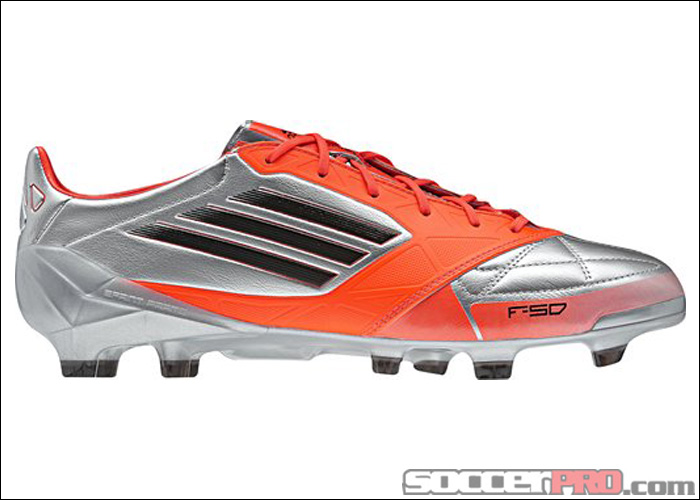 Reviewed: adidas F50 adiZero TRX Leather Soccer Cleats – Messi Edition – Metallic Silver with Infrared