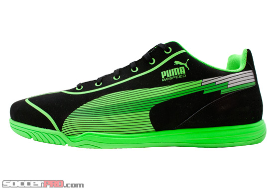 Puma evoSPEED Star Indoor Soccer Shoes – Black with Fluo Green