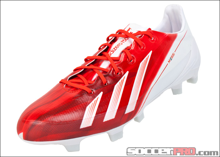 adidas Messi F50 adizero TRX FG Soccer Cleats - Red with White - SoccerPro.com